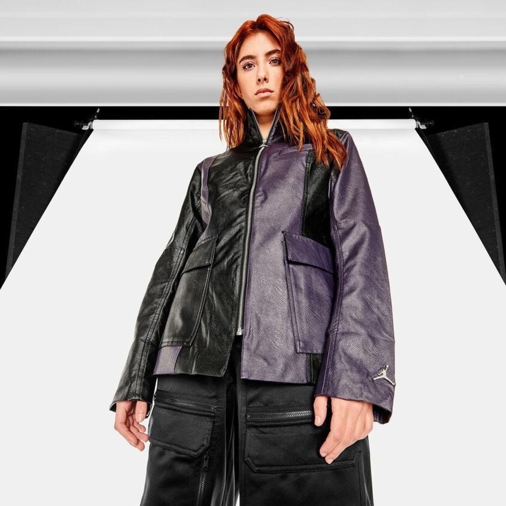 Nike air jordan limited edition leather biker racing jacket coat
